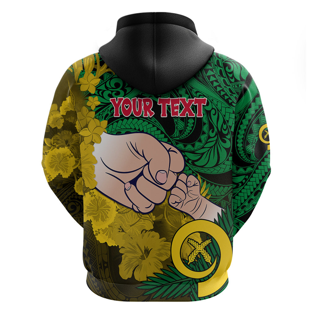 Personalised Fathers Day Polynesian Islands Vanuatu Hoodie Dad Mi lavem yu - Polynesian Flowers Tribal LT9