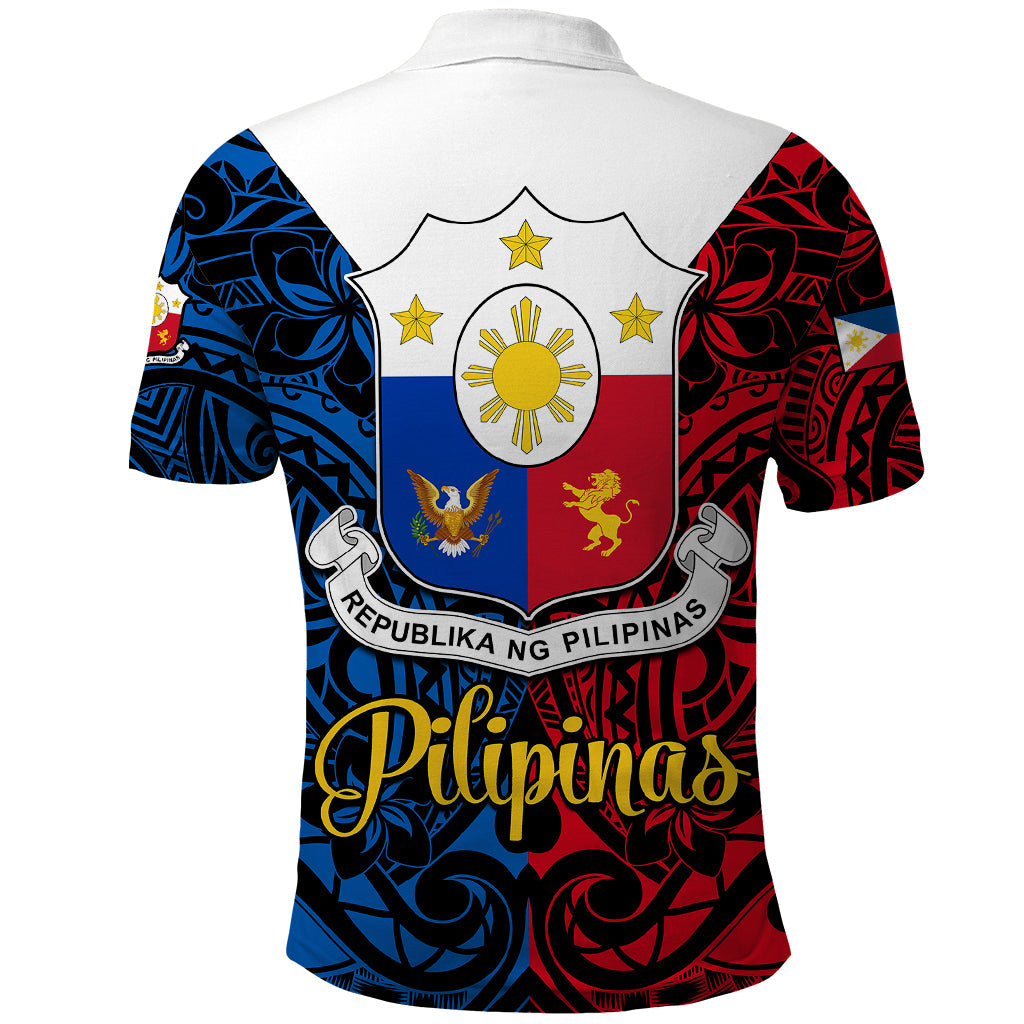 125th Independence Anniversary Philippines Polo Shirt Polynesian Pilipinas Flag Style - Black LT9