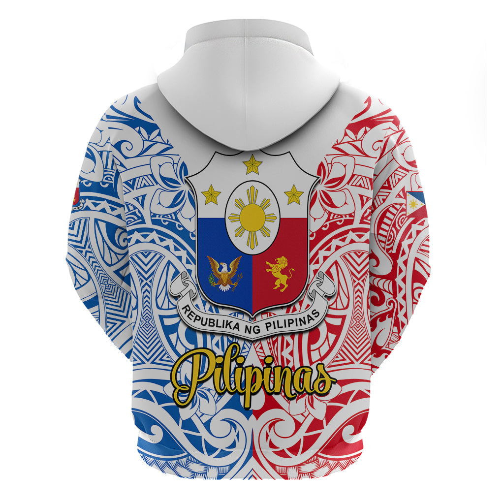 125th Independence Anniversary Philippines Hoodie Polynesian Pilipinas Flag Style - White LT9