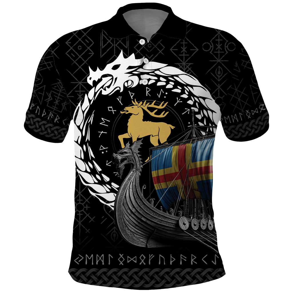 Aland Viking Drakkar Polo Shirt Viking Blood LT9