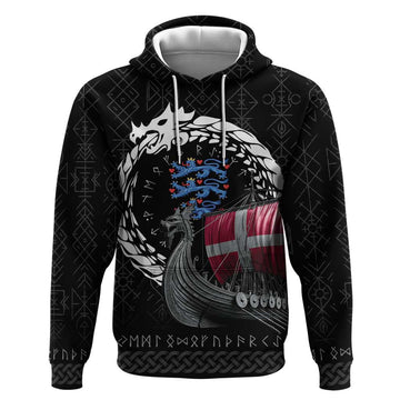 Denmark Viking Drakkar Hoodie Viking Blood LT9
