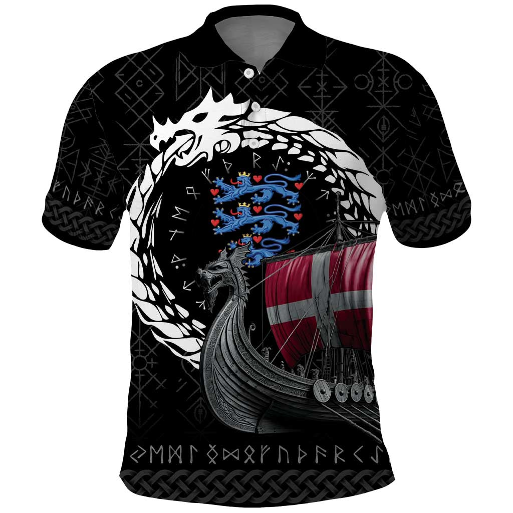 Denmark Viking Drakkar Polo Shirt Viking Blood LT9