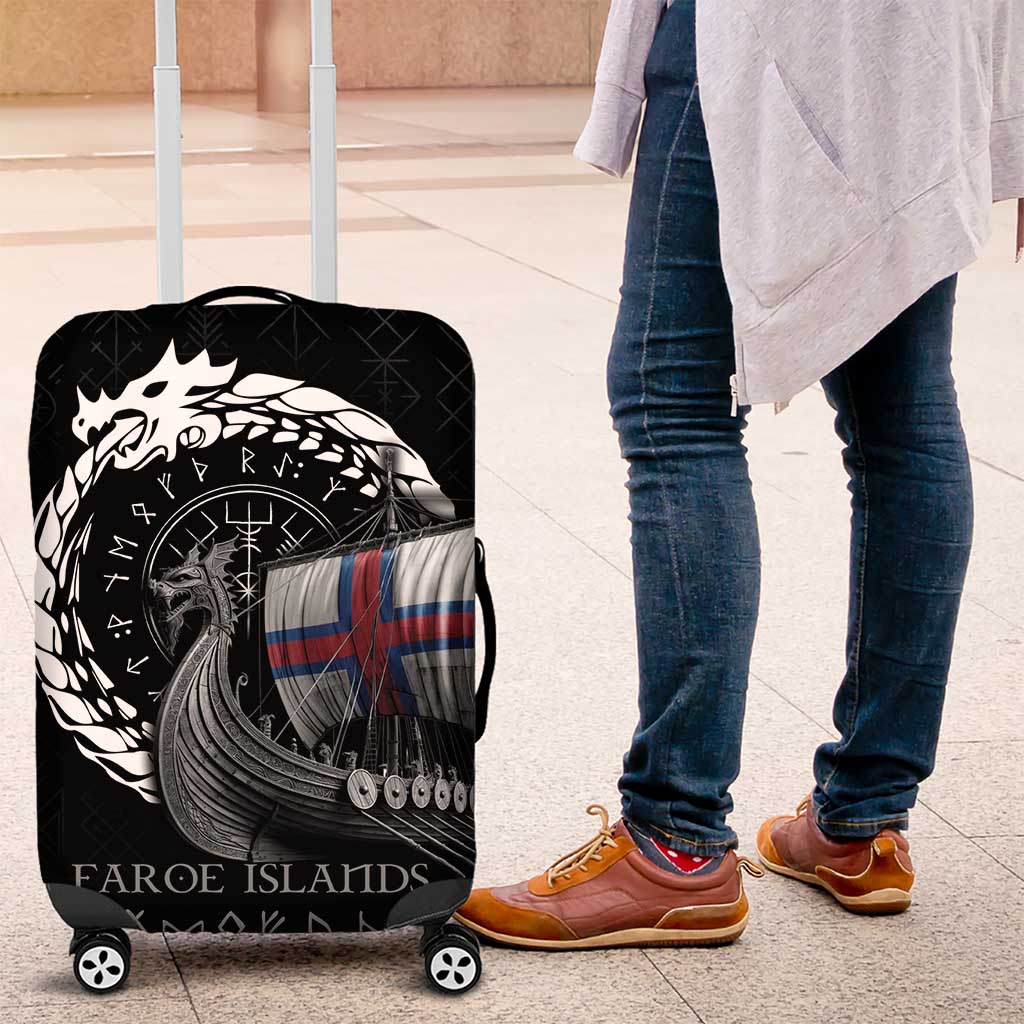 Faroe Islands Viking Drakkar Luggage Cover Viking Blood LT9