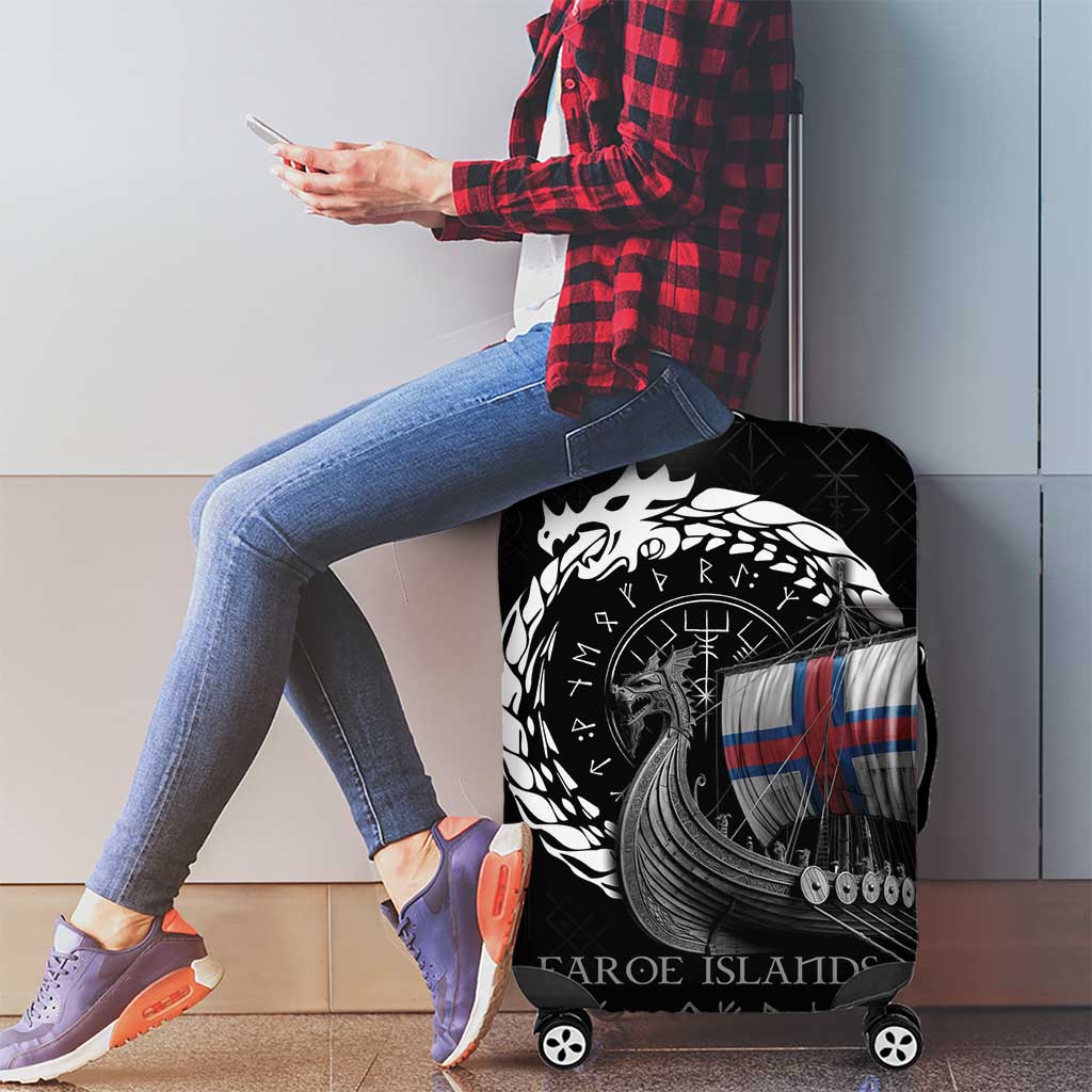 Faroe Islands Viking Drakkar Luggage Cover Viking Blood LT9