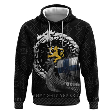 Finland Viking Drakkar Hoodie Viking Blood LT9
