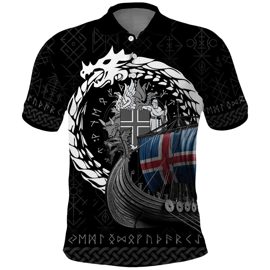 Iceland Viking Drakkar Polo Shirt Viking Blood LT9