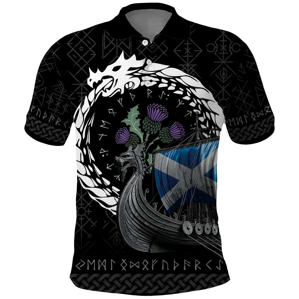 Scotland Viking Drakkar Polo Shirt Viking Blood LT9