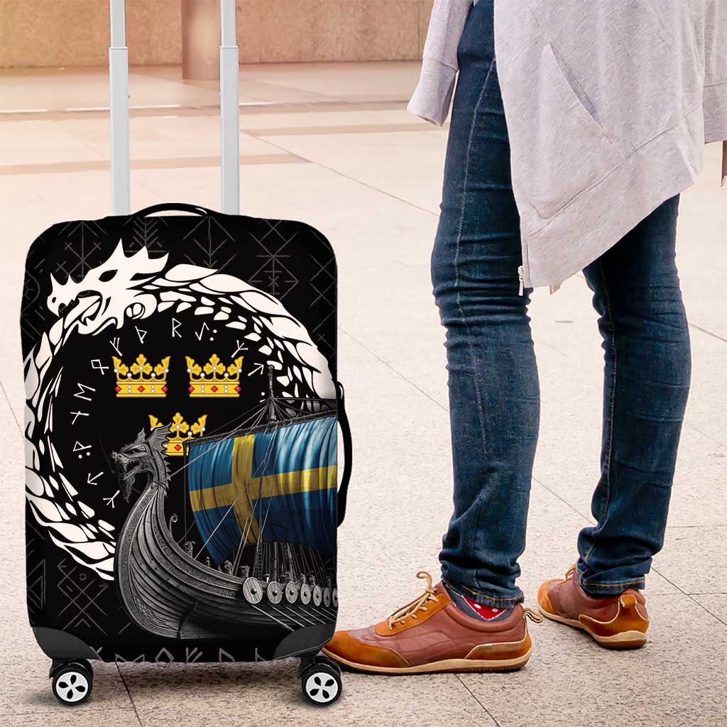 Sweden Viking Drakkar Luggage Cover Viking Blood LT9