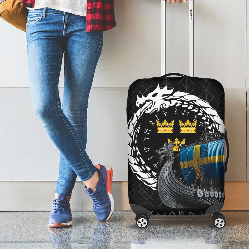 Sweden Viking Drakkar Luggage Cover Viking Blood LT9