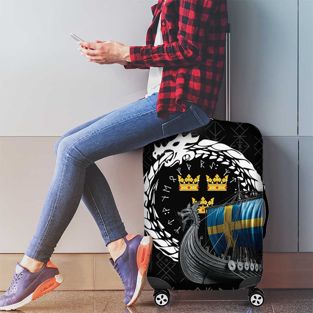 Sweden Viking Drakkar Luggage Cover Viking Blood LT9