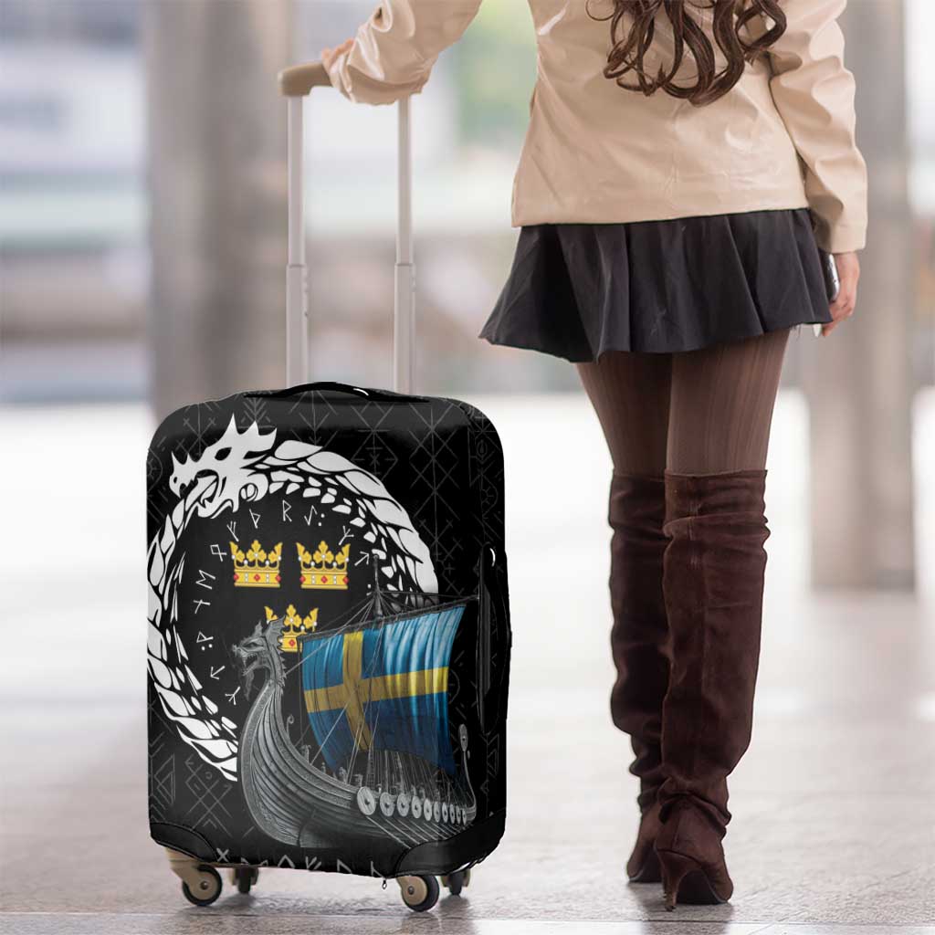 Sweden Viking Drakkar Luggage Cover Viking Blood LT9