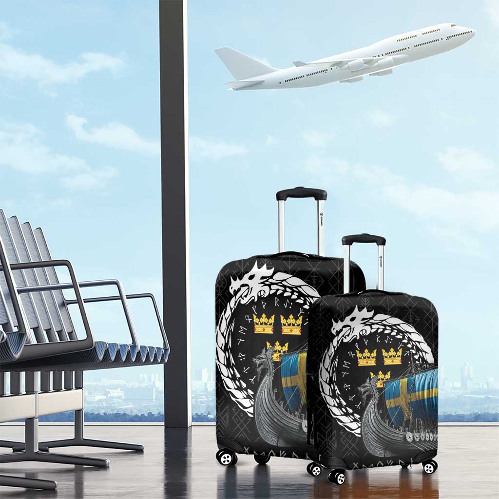 Sweden Viking Drakkar Luggage Cover Viking Blood LT9