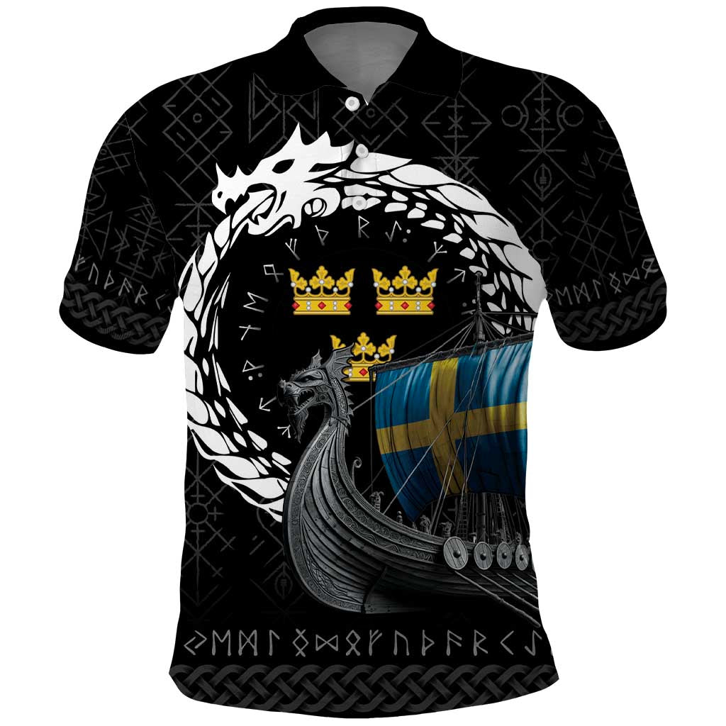 Sweden Viking Drakkar Polo Shirt Viking Blood LT9