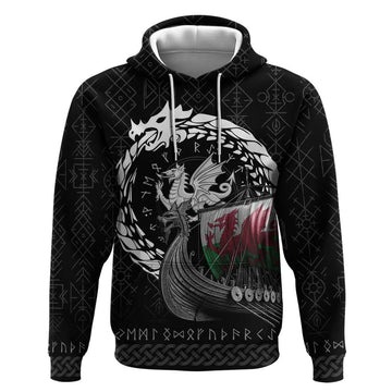Wales Viking Drakkar Hoodie Viking Blood LT9