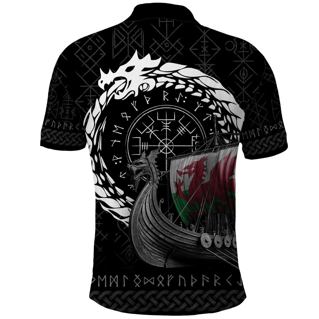 Wales Viking Drakkar Polo Shirt Viking Blood LT9