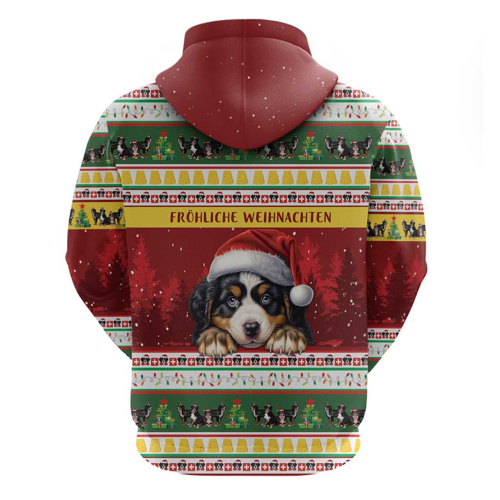 Merry Swissmas Bernese Mountain Dog Hoodie Switzerland Christmas Pattern LT9