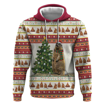 Merry Swissmas Marmot Santa Hoodie Switzerland Christmas Pattern LT9