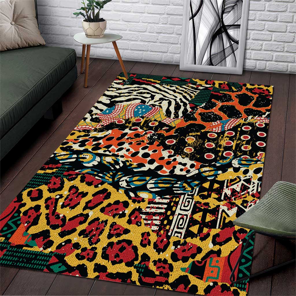 African Mixed Wild Animal Skins Area Rug LT9
