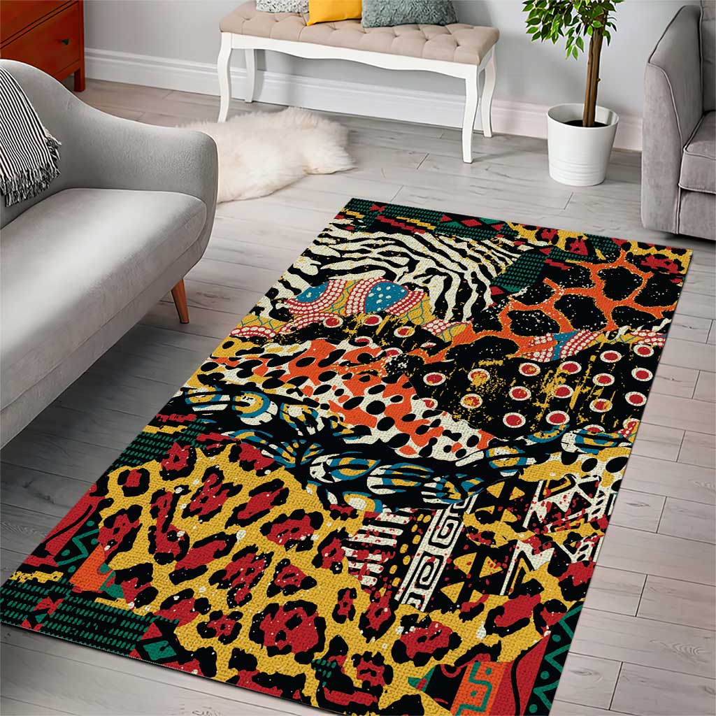 African Mixed Wild Animal Skins Area Rug LT9