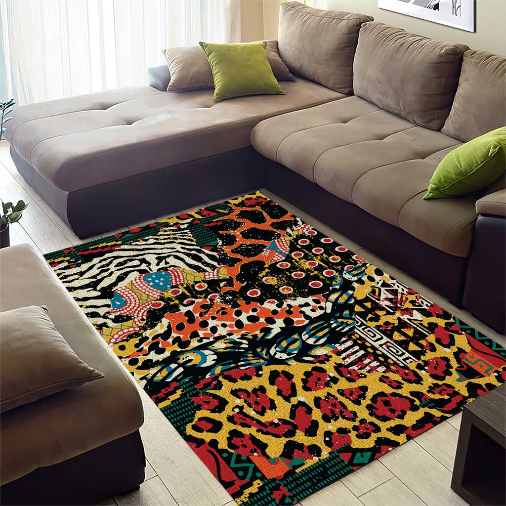 African Mixed Wild Animal Skins Area Rug LT9