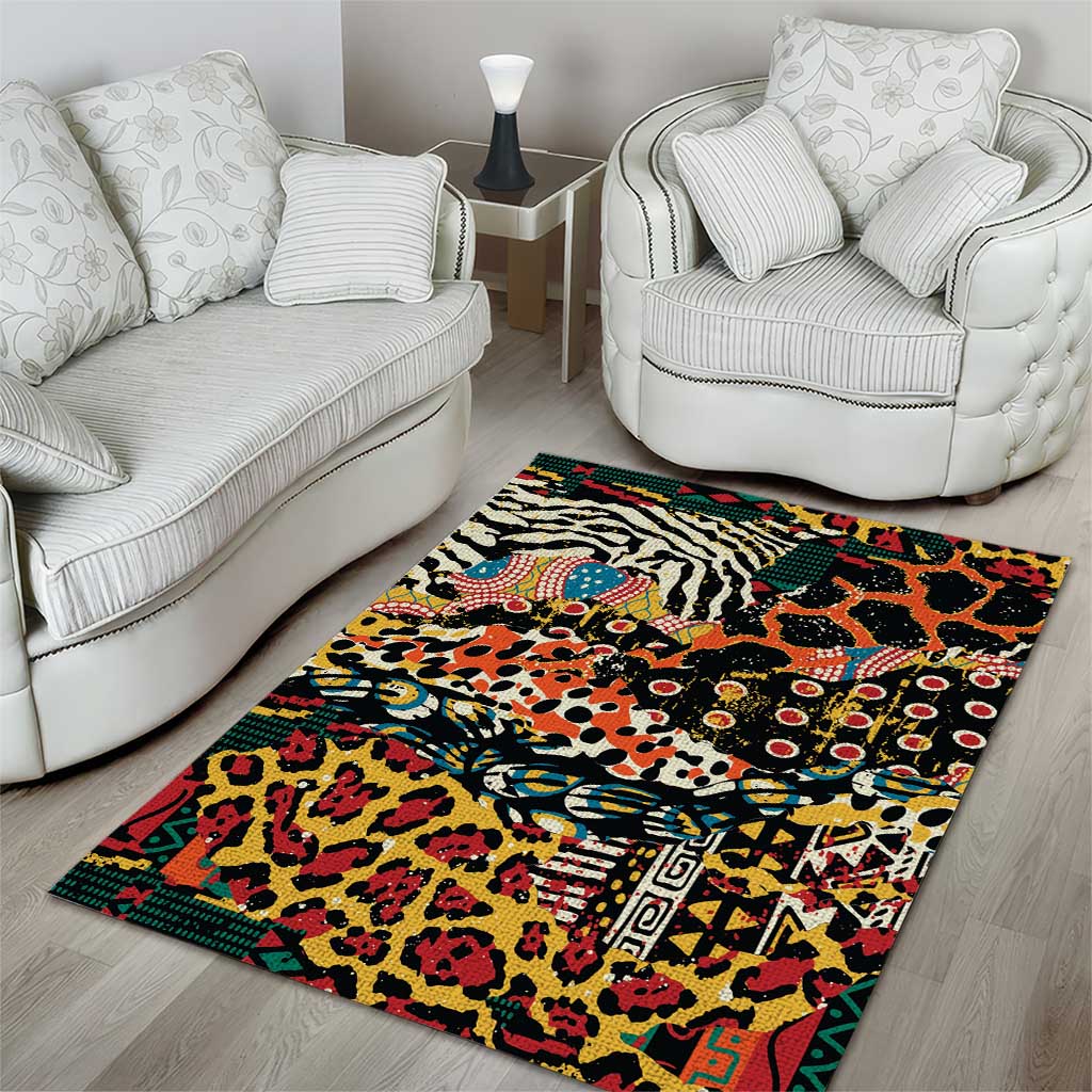 African Mixed Wild Animal Skins Area Rug LT9