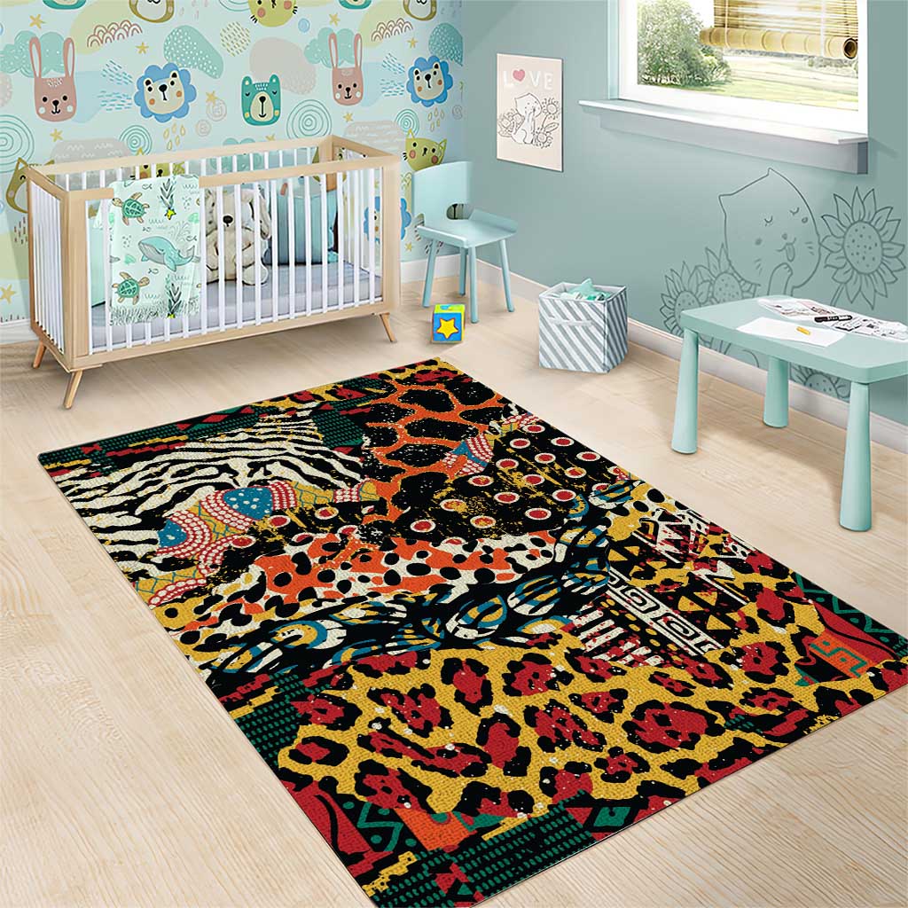 African Mixed Wild Animal Skins Area Rug LT9