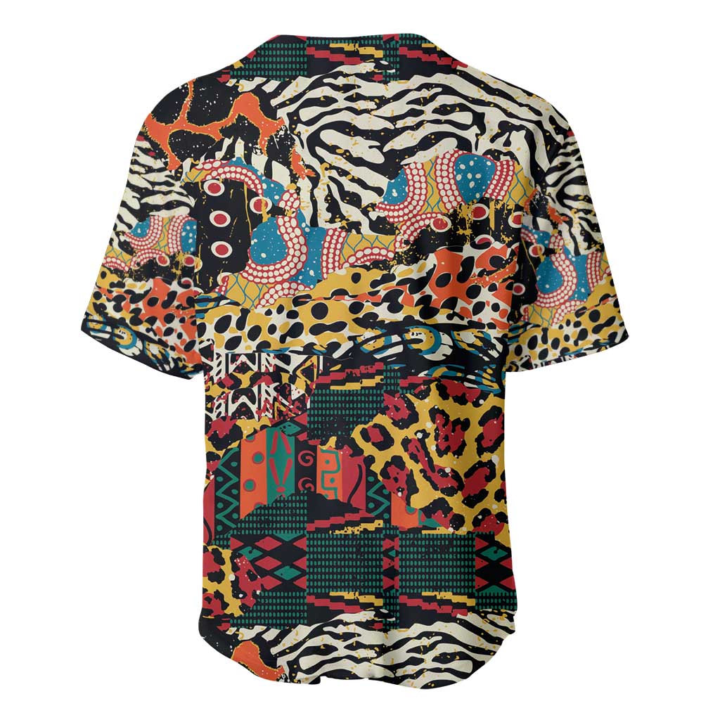 African Mixed Wild Animal Skins Baseball Jersey LT9