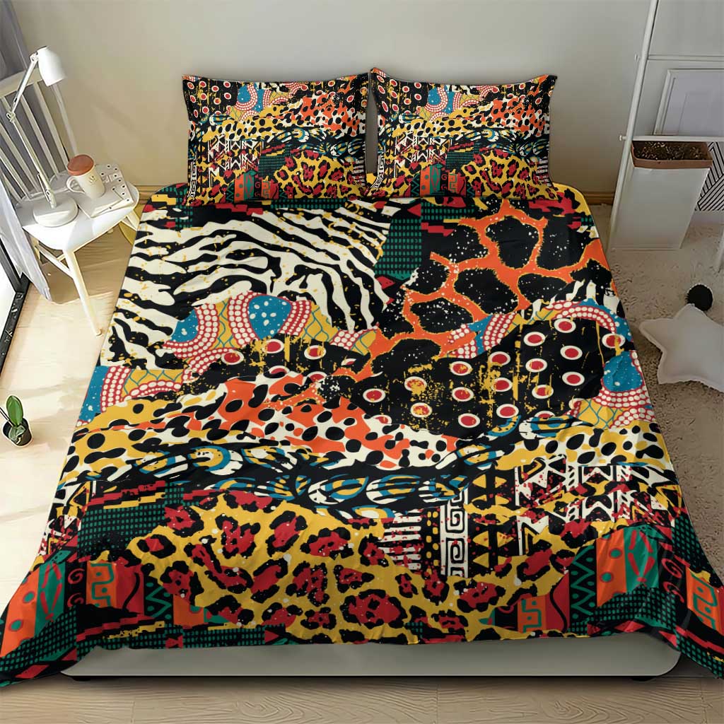 African Mixed Wild Animal Skins Bedding Set LT9