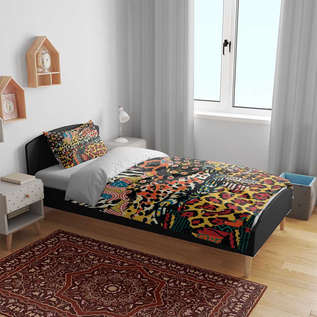 African Mixed Wild Animal Skins Bedding Set LT9