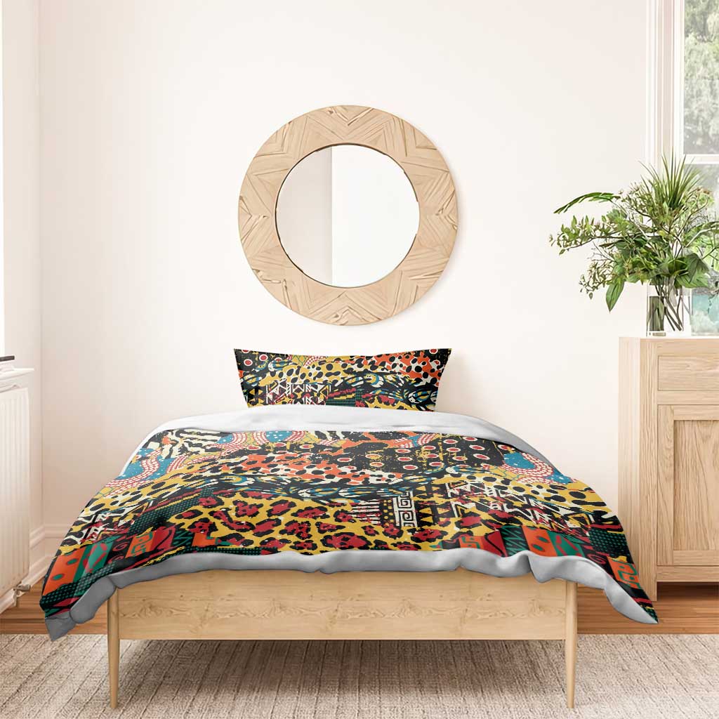 African Mixed Wild Animal Skins Bedding Set LT9