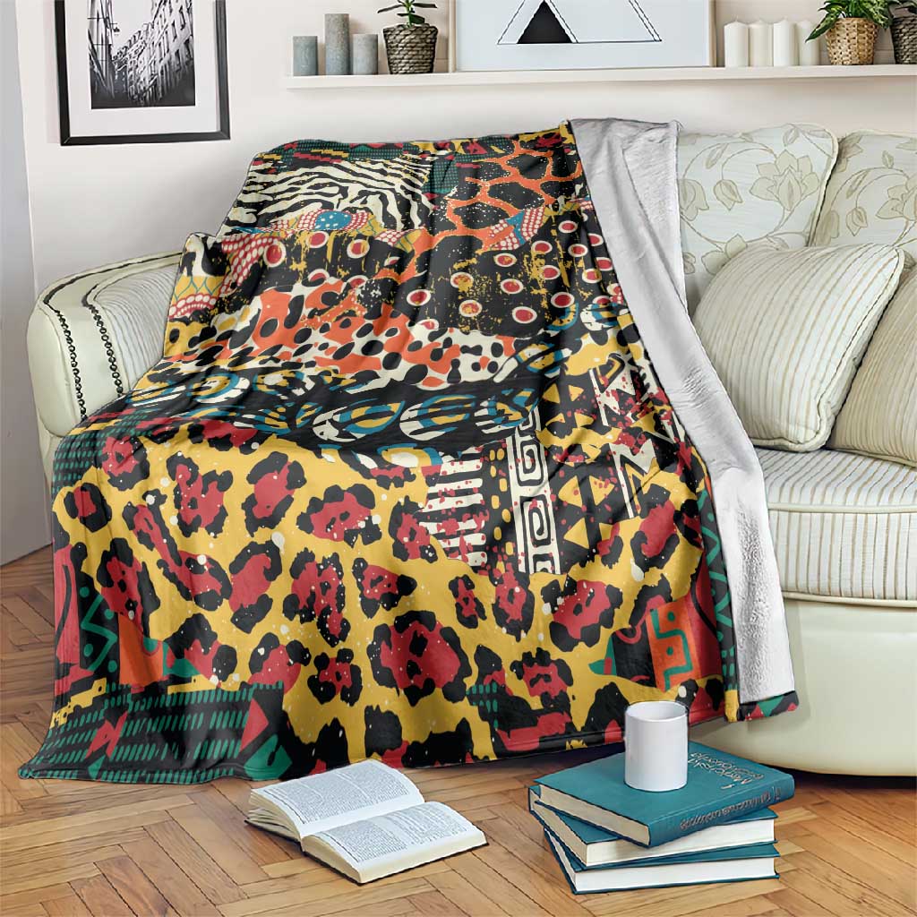 African Mixed Wild Animal Skins Blanket LT9