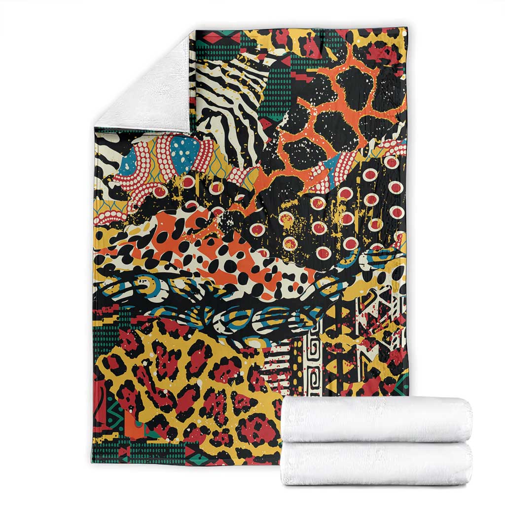 African Mixed Wild Animal Skins Blanket LT9