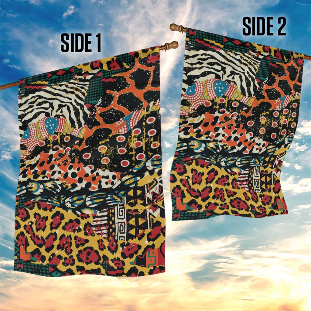African Mixed Wild Animal Skins Garden Flag LT9