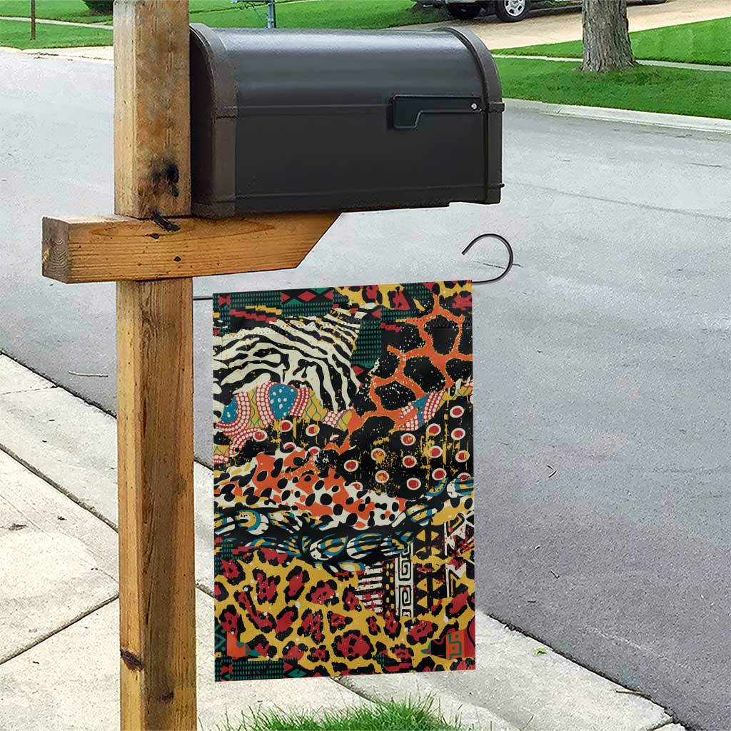 African Mixed Wild Animal Skins Garden Flag LT9