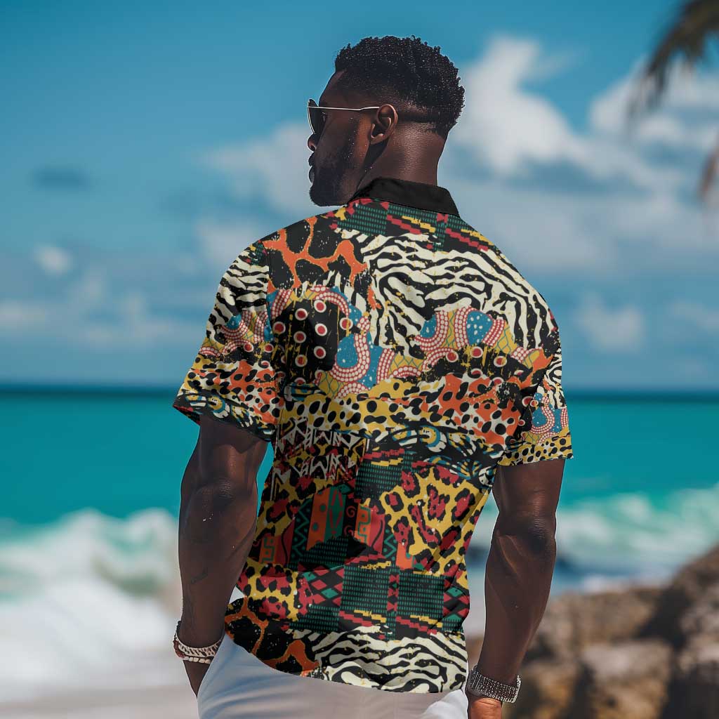 African Mixed Wild Animal Skins Hawaiian Shirt LT9