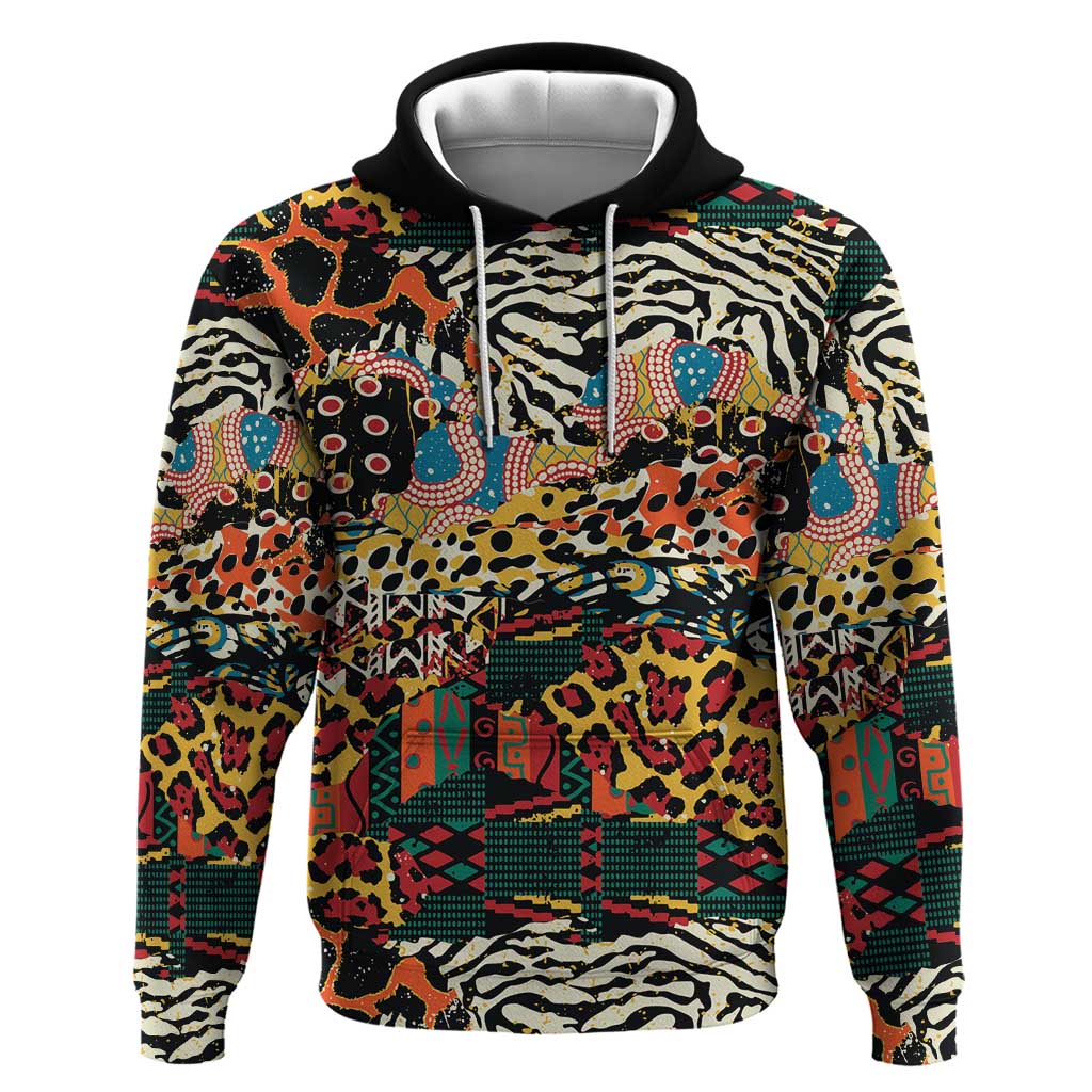 African Mixed Wild Animal Skins Hoodie LT9