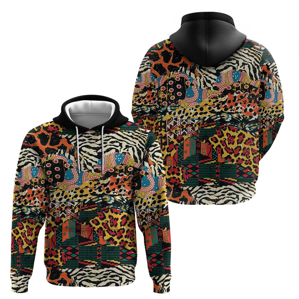 African Mixed Wild Animal Skins Hoodie LT9