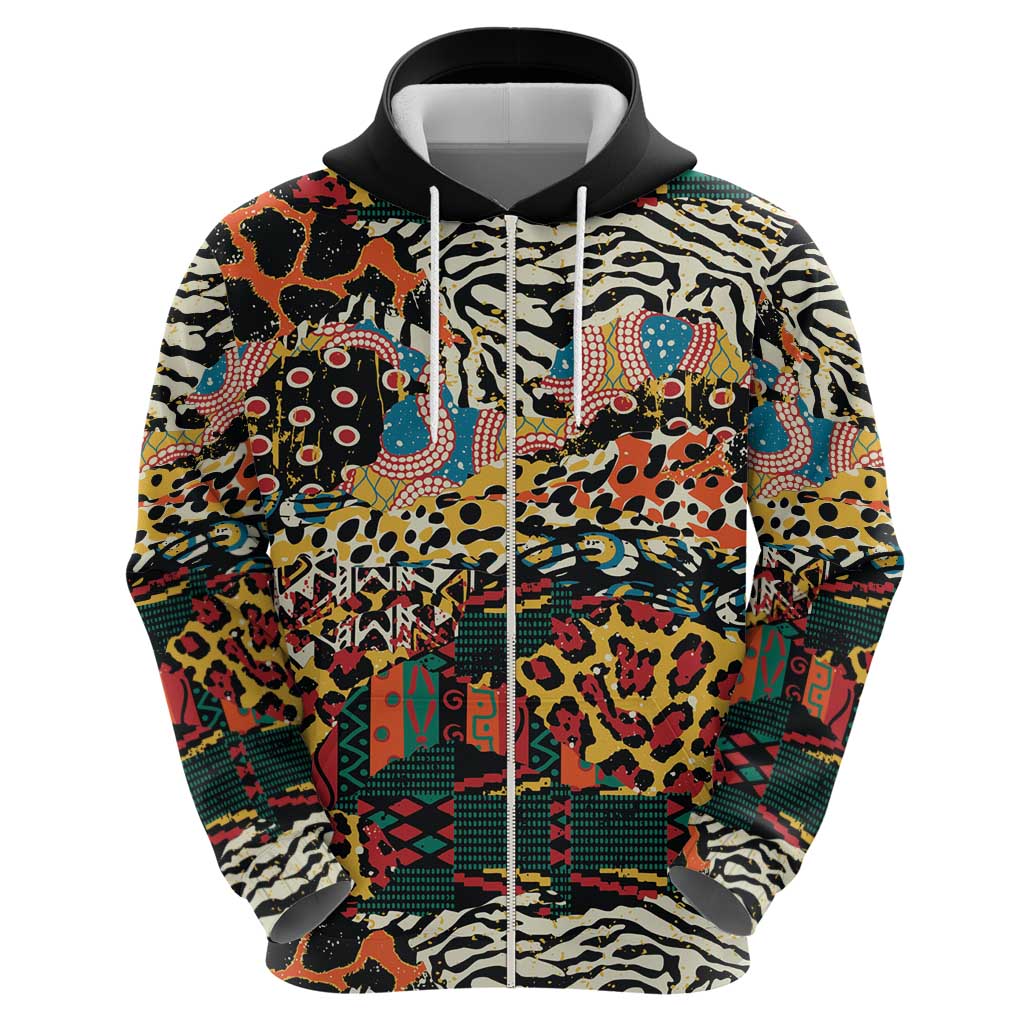 African Mixed Wild Animal Skins Hoodie LT9