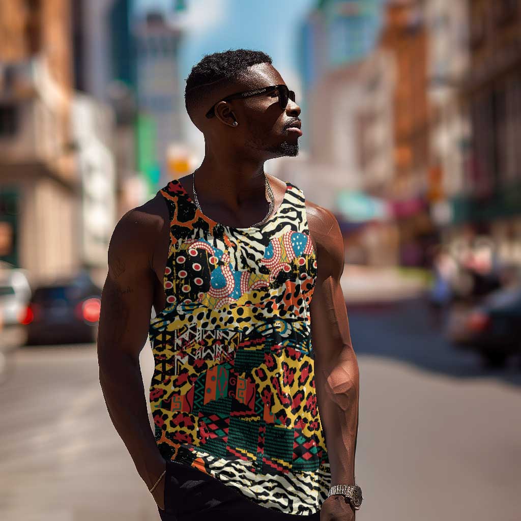 African Mixed Wild Animal Skins Men Tank Top LT9