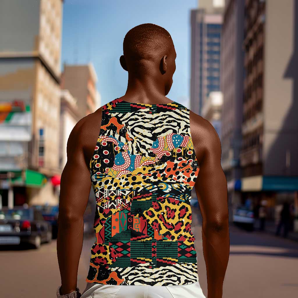 African Mixed Wild Animal Skins Men Tank Top LT9