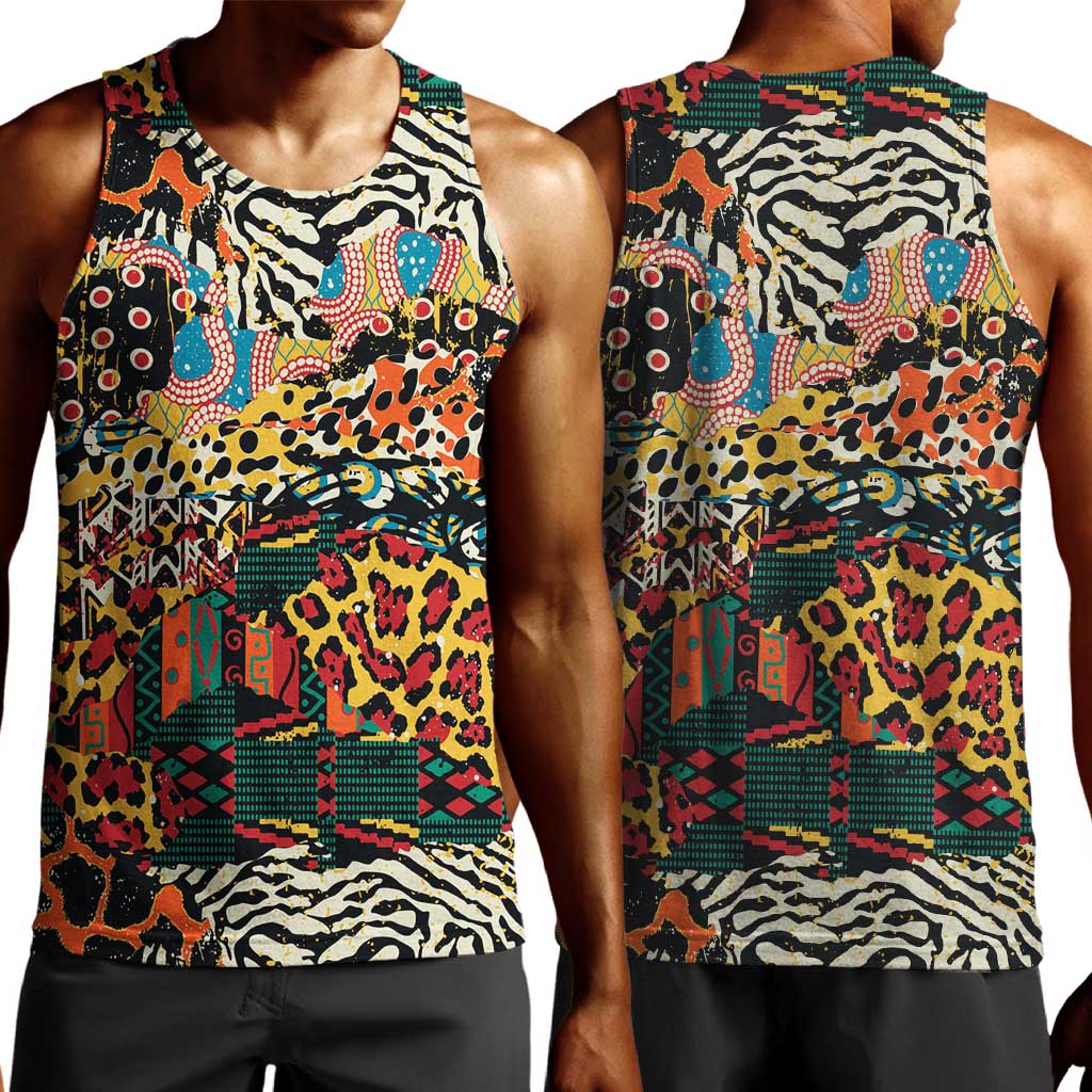 African Mixed Wild Animal Skins Men Tank Top LT9