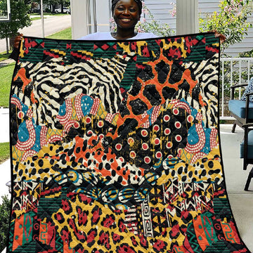 African Mixed Wild Animal Skins Quilt LT9