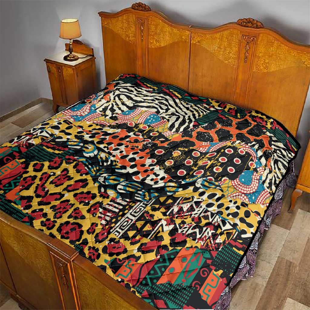African Mixed Wild Animal Skins Quilt LT9