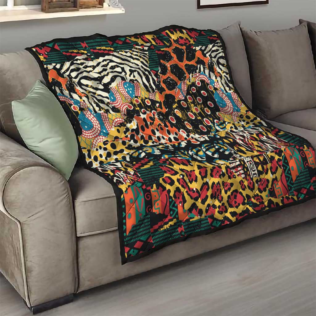 African Mixed Wild Animal Skins Quilt LT9