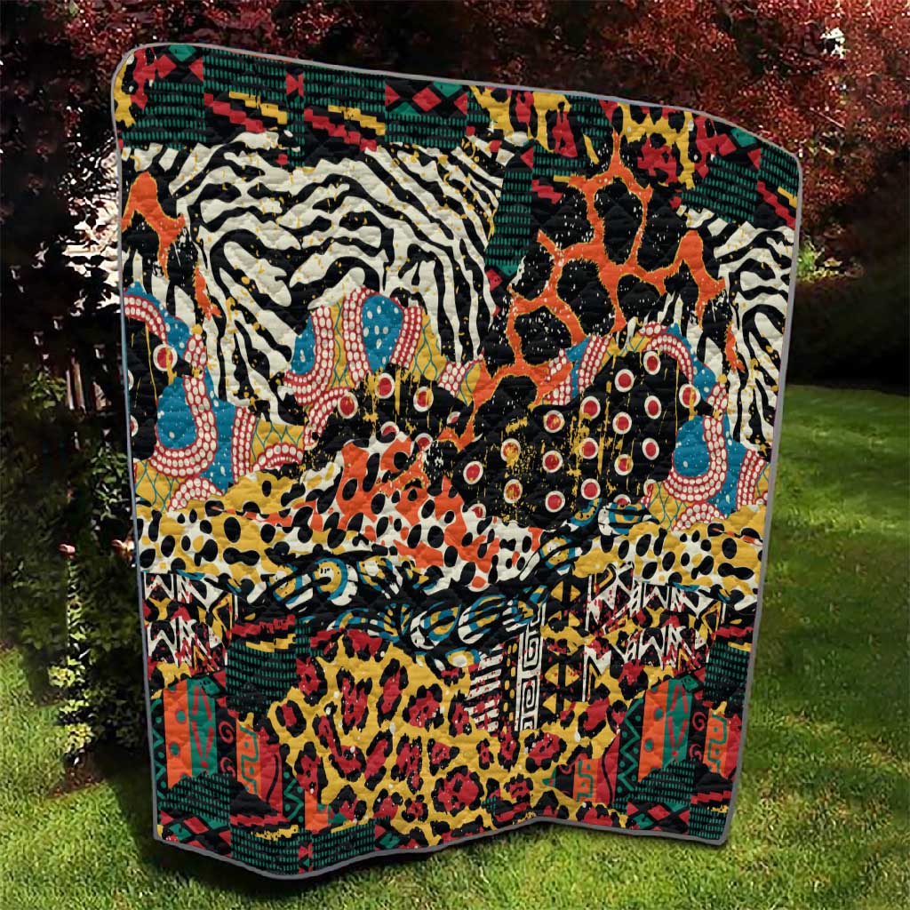 African Mixed Wild Animal Skins Quilt LT9