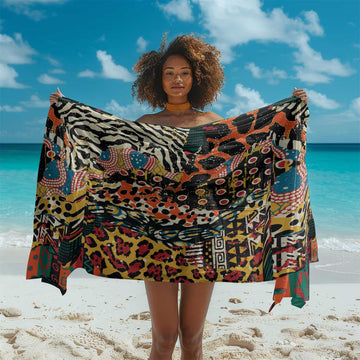 African Mixed Wild Animal Skins Sarong LT9