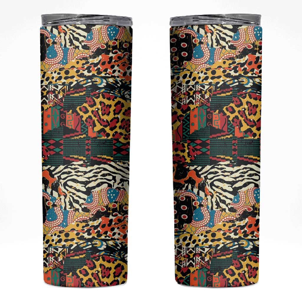 African Mixed Wild Animal Skins Skinny Tumbler LT9
