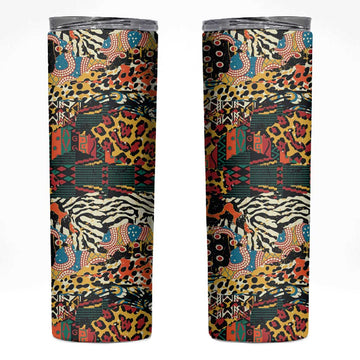 African Mixed Wild Animal Skins Skinny Tumbler LT9