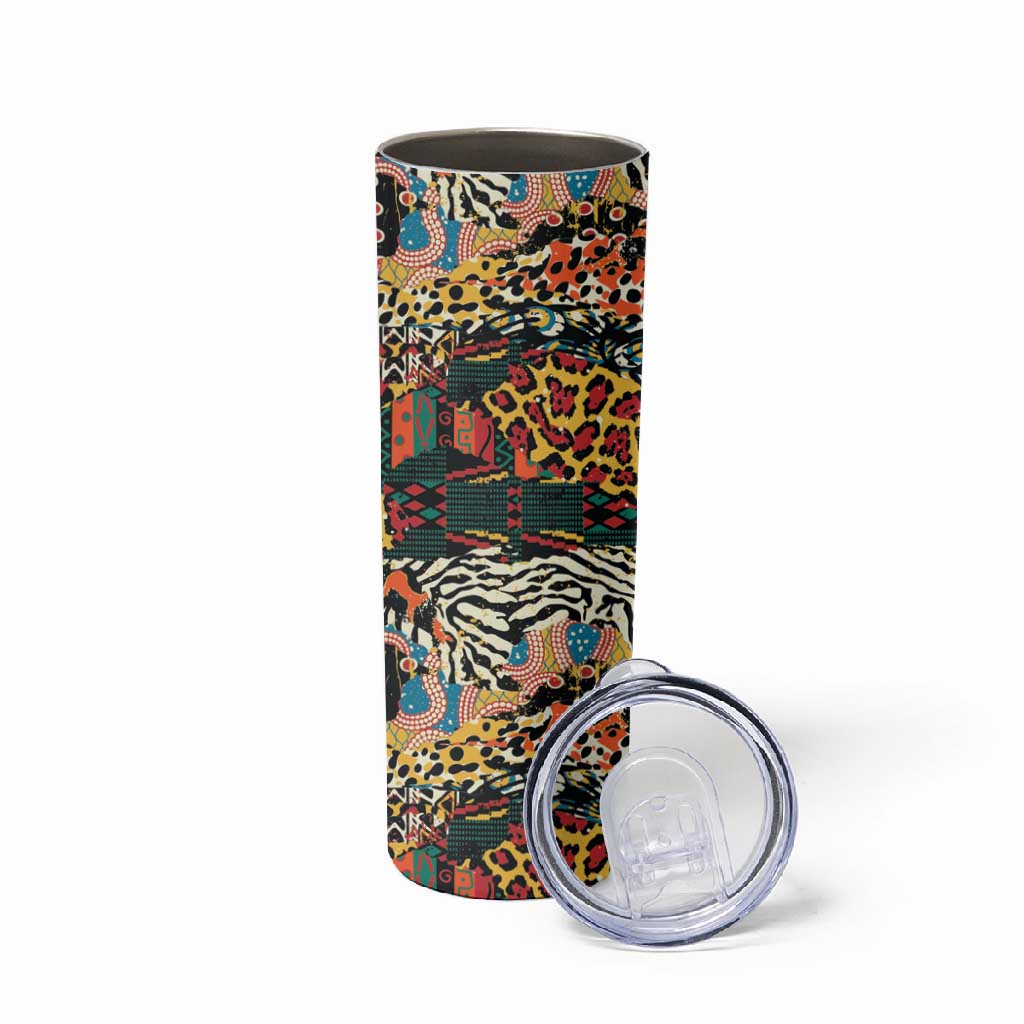 African Mixed Wild Animal Skins Skinny Tumbler LT9
