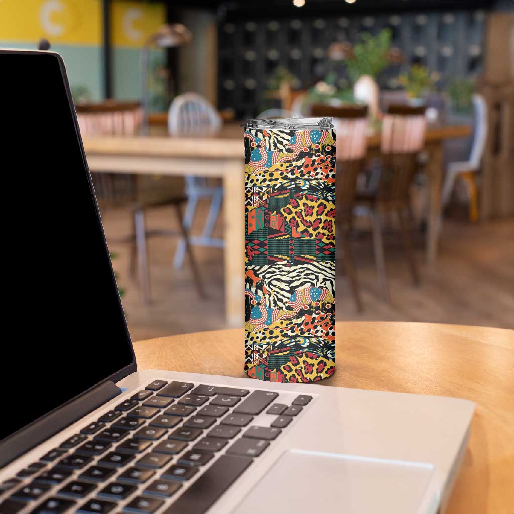 African Mixed Wild Animal Skins Skinny Tumbler LT9